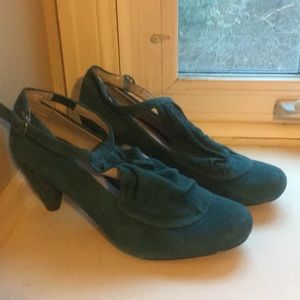 Teal suede pumps size 8.5